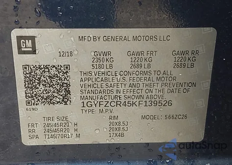 2019 Cadillac Xt4 Premium Luxury from USA, damaged, VIN 1GYFZCR45KF139526